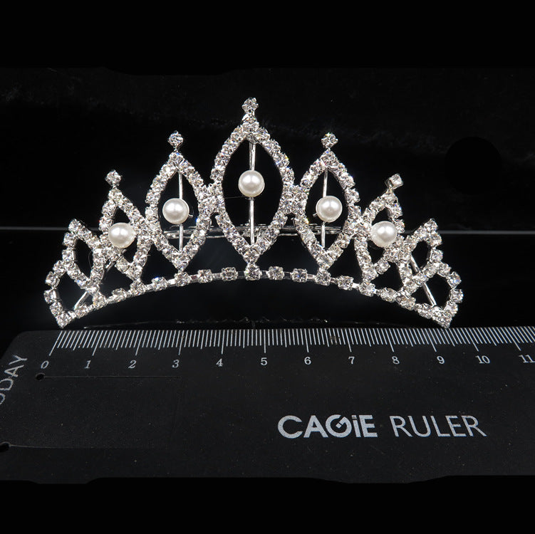 Rhinestone Crown Hair Comb Bridal Tiara Clip