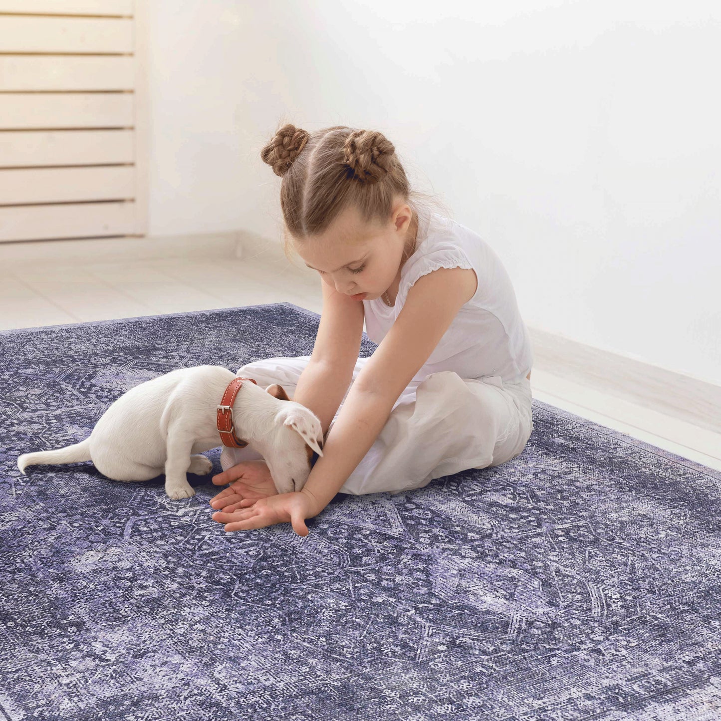 MAVAL Anthracite Washable Rug 3x5 Area Anthracite, 3' X 5'