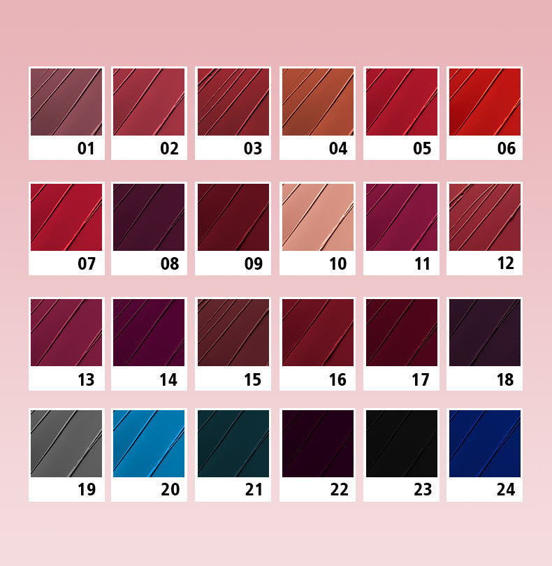 24 Pack Lip Gloss Set - Waterproof Matte Nonstick Lipstick Collection