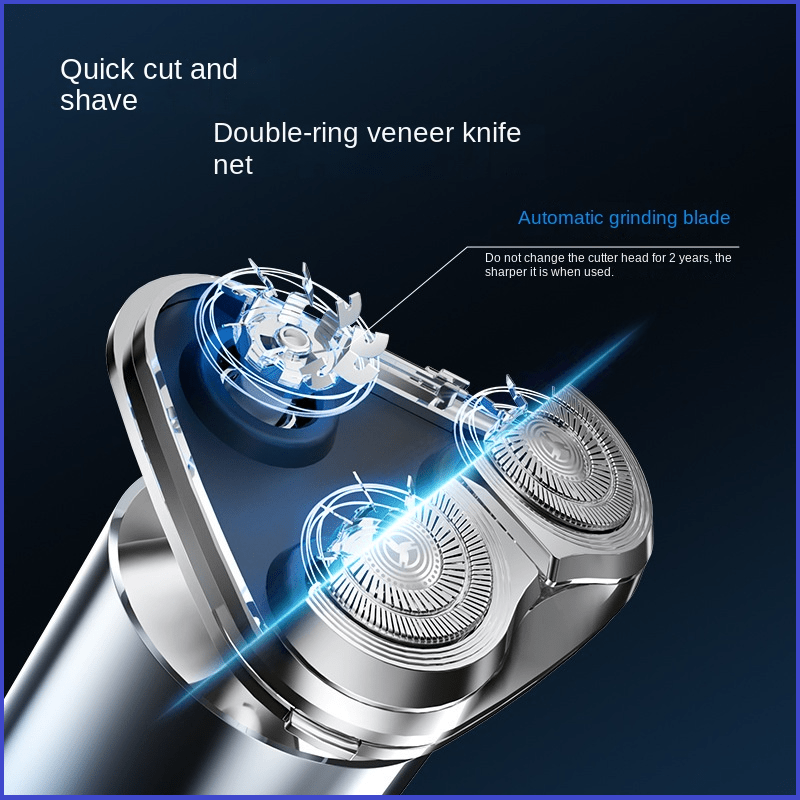 Men's Portable Electric Shaver with Triple Floating Blades