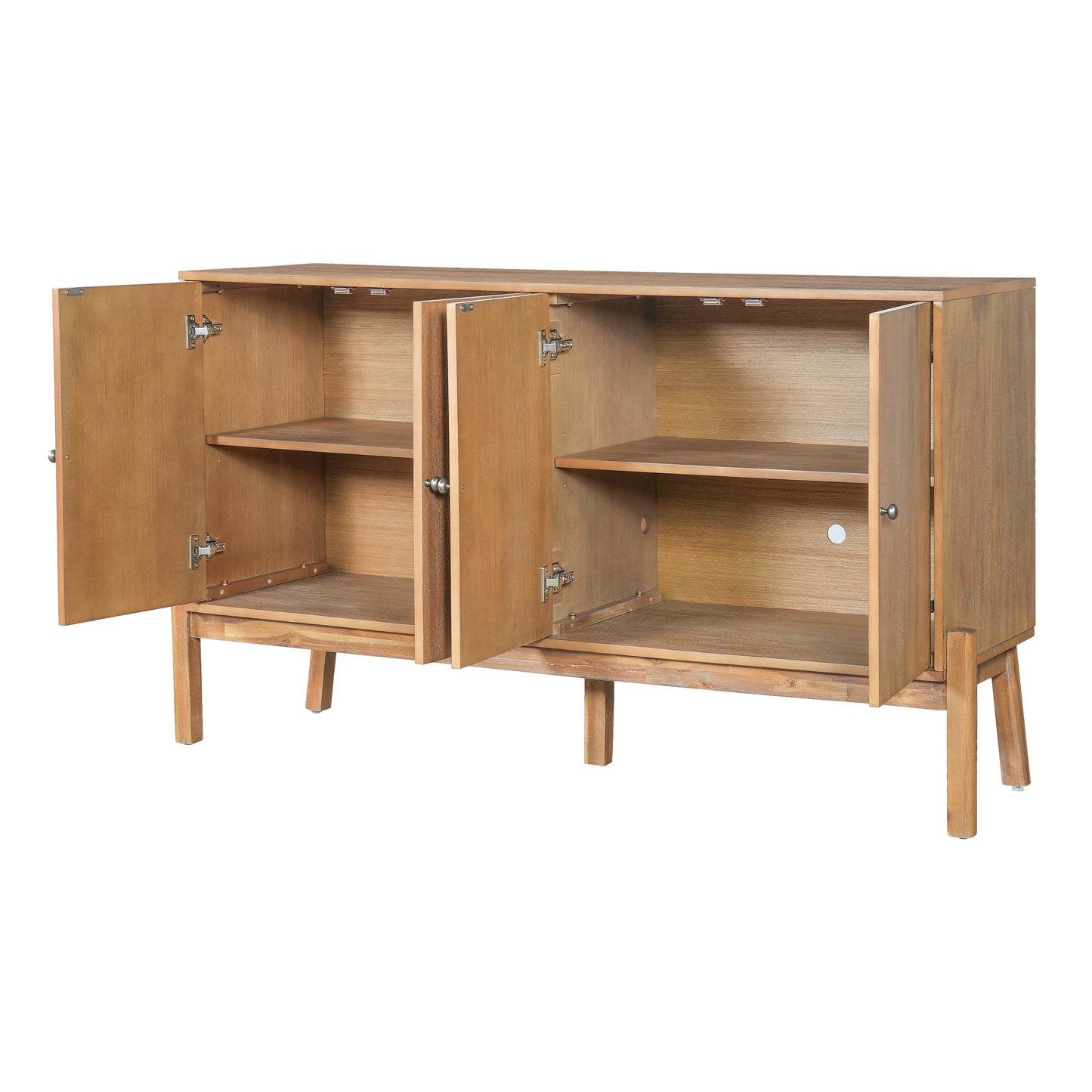 Vintage Sideboard Buffet Cabinet, 56.8 W X 18 D 34.2 H, 4-Door