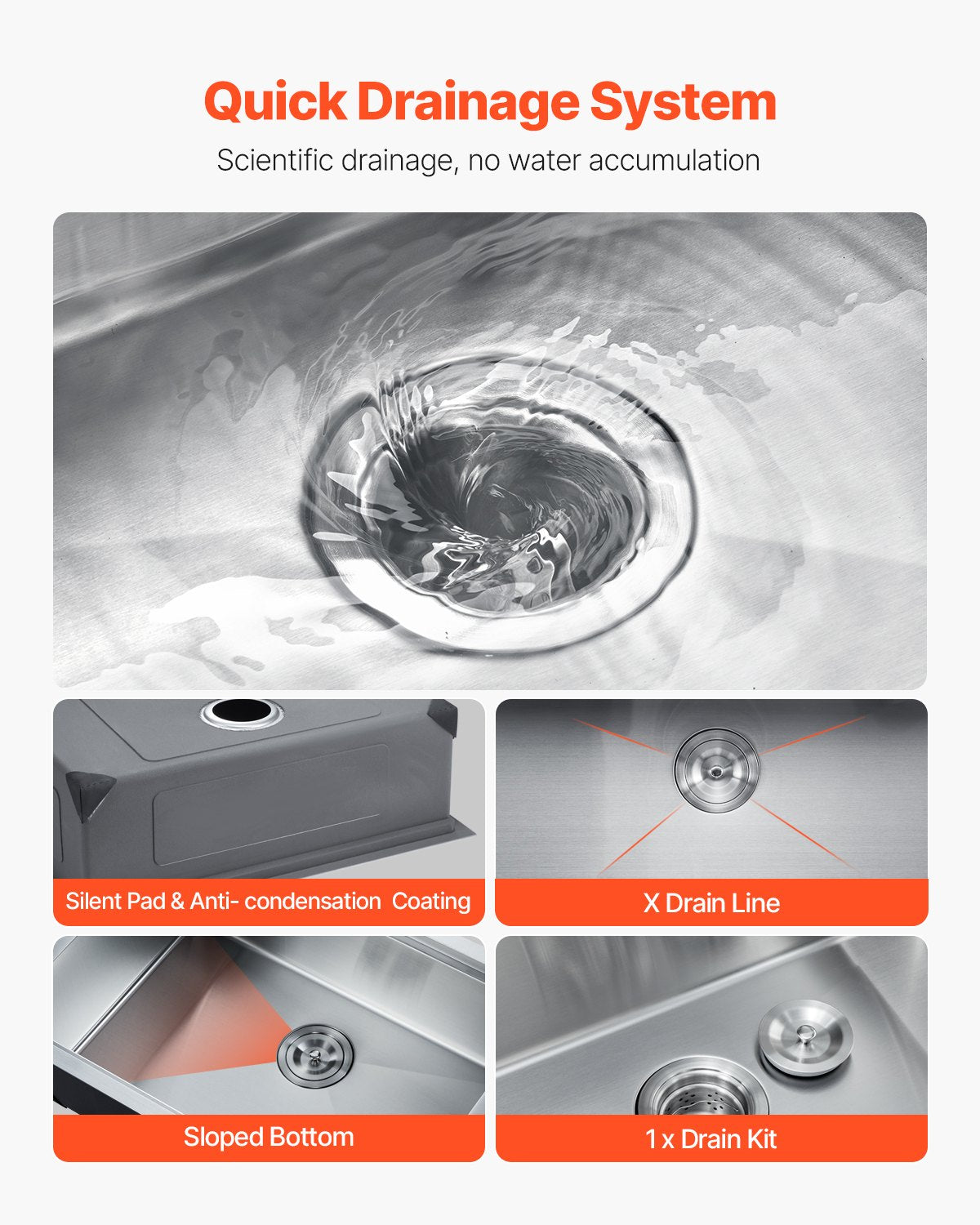 30-Inch Undermount Kitchen Sink - Heavy-Duty Stainless Steel