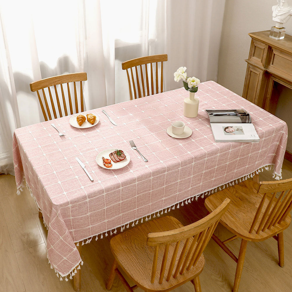 Waterproof Cotton Linen Tablecloth for Farmhouse Dining Decor