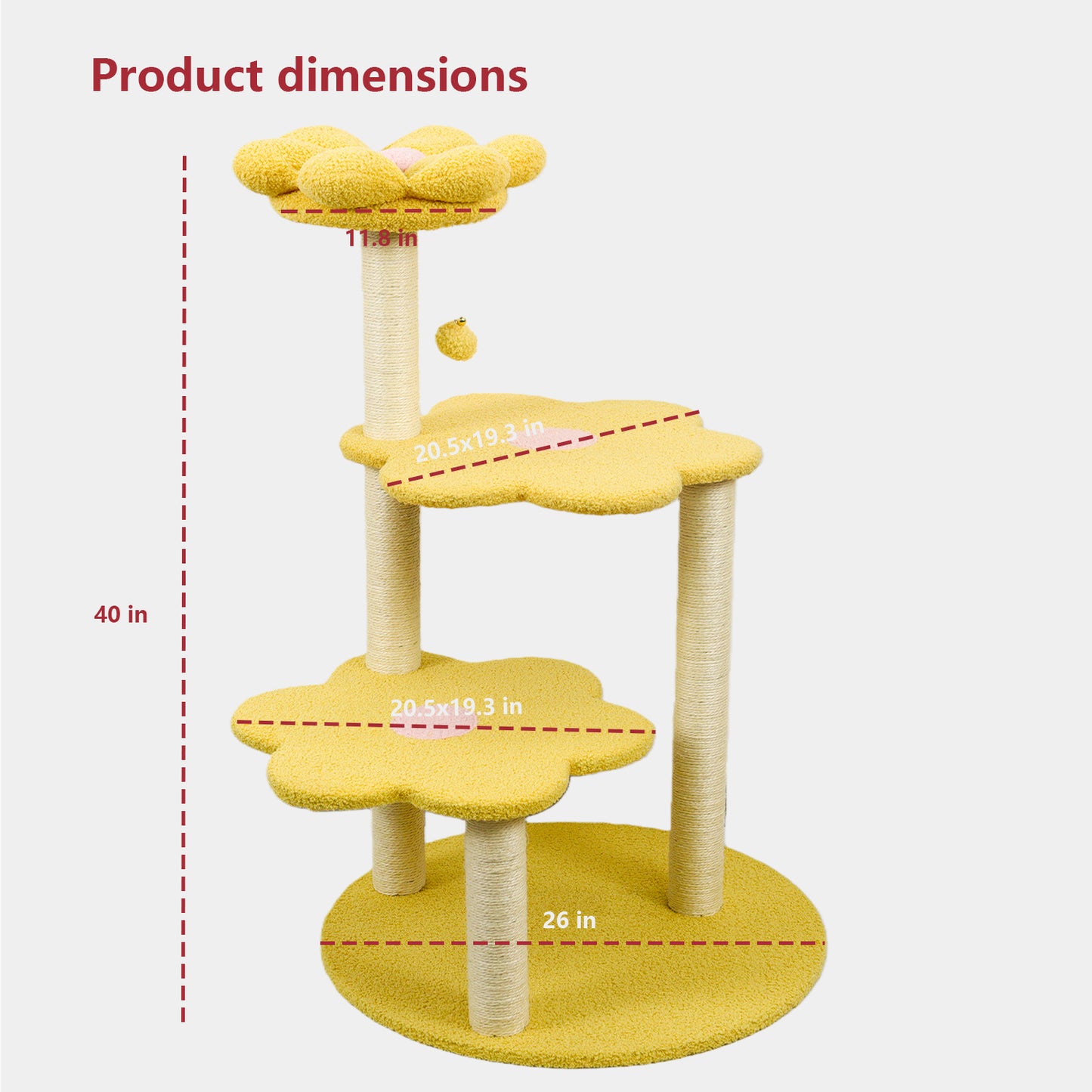 Yellow Multi-Level Cat Tree with Removable Perch & Scratching Posts - Climbing & Resting Tower