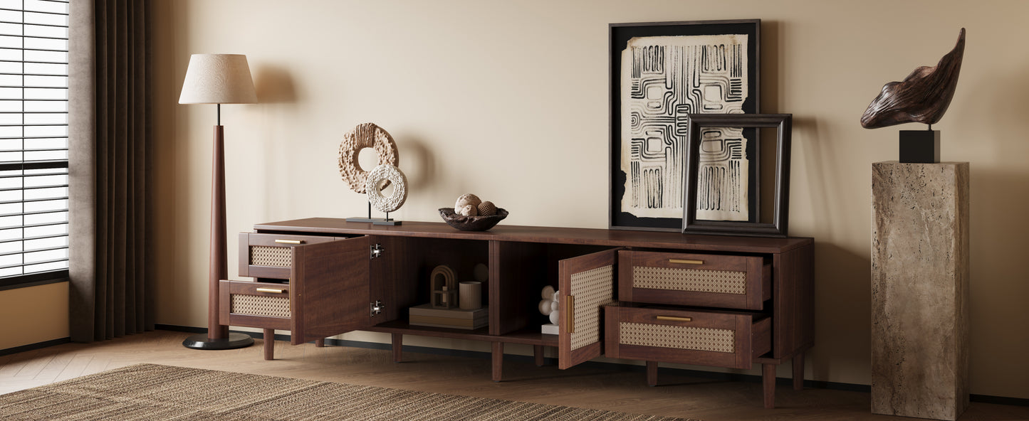 78 Inch TV Stand for 85 Inch TVs - Modern Media Console with 4 Drawers