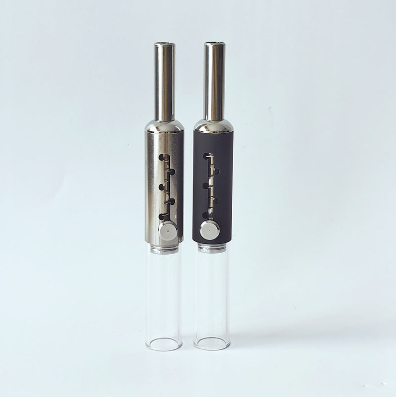 Portable Dry Burning Glass Pipe with Adjustable Gears and Filter Cotton