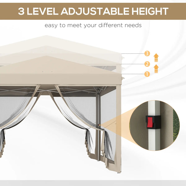 9.7' x 9.7' Party Tent with UV-Resistant Canopy & Mesh Walls