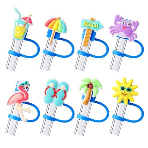 40 Oz Glass Straw Cover Set - Heavy Duty Plastic Protectors for Drinks