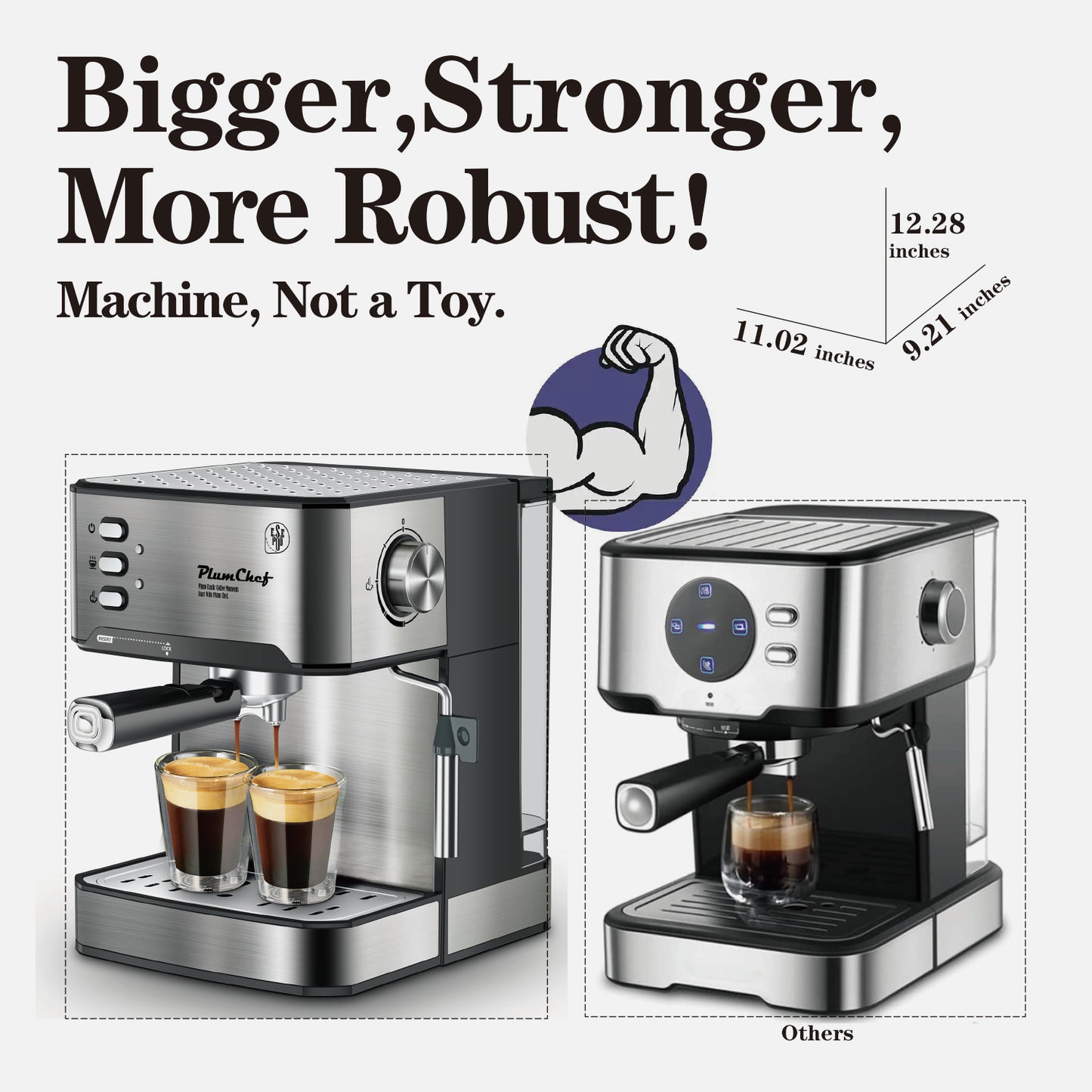 20 Bar Espresso Machine with Milk Frother, Single & Double Shot, ESE Pod Compatible
