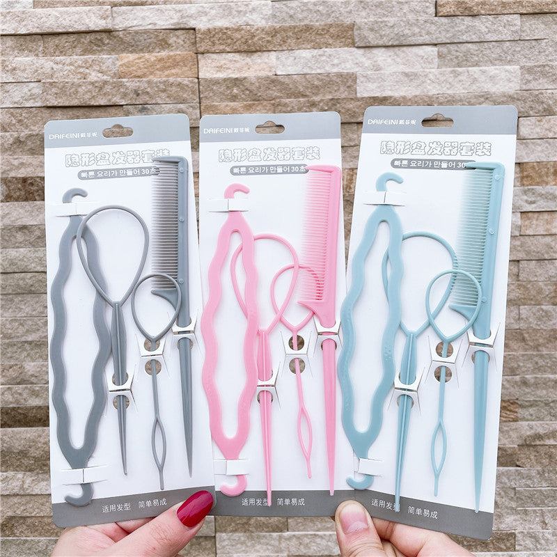 Plastic Comb Pattern Design Hair Pulling Needle Ball Head Hair Curler - Multi Colors