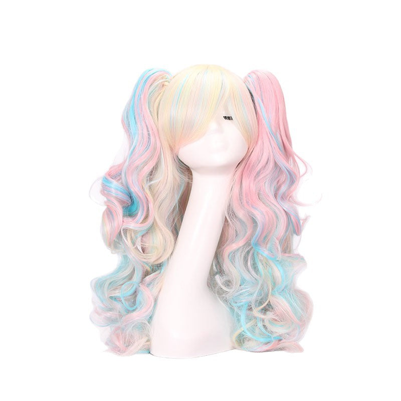 Double Ponytail Curly Long Wig - Synthetic Hair Cosplay