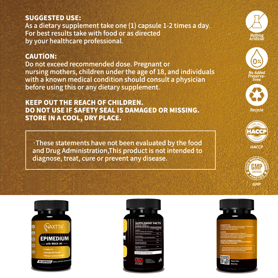 Epimedium, Maca Root, Tongkat Ali & Tribulus Complex - 90 Capsules
