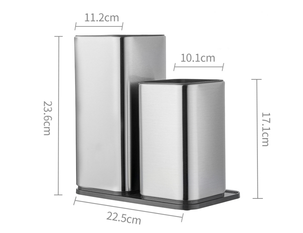 Stainless Steel Knife Holder Storage Bucket Kitchen Organizer