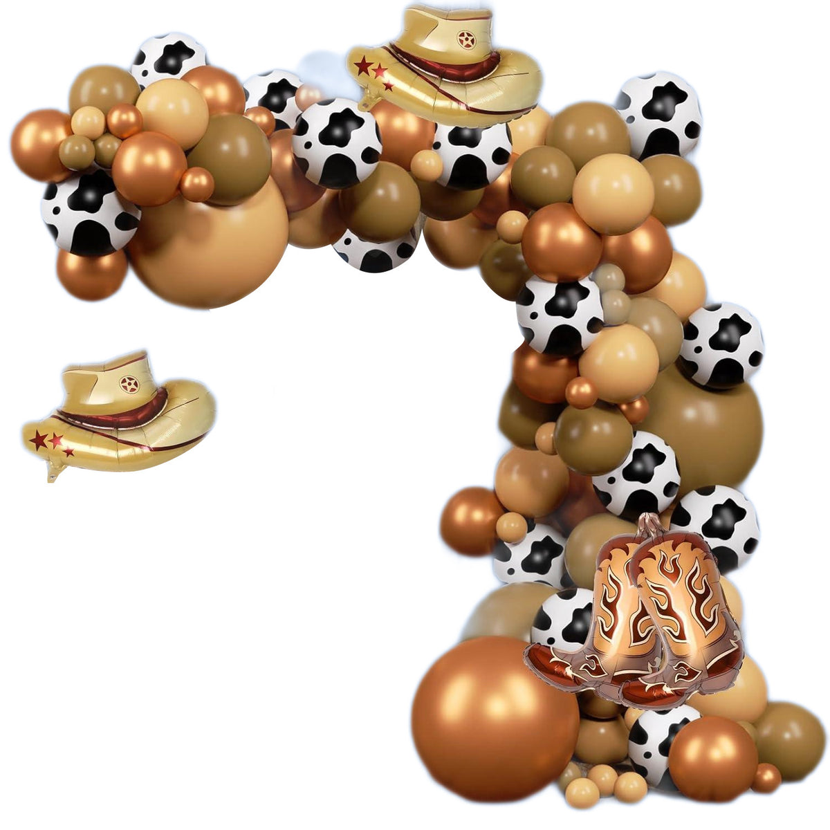 Retro Western Denim Balloon Set - Holiday Party Decorations, 125pcs