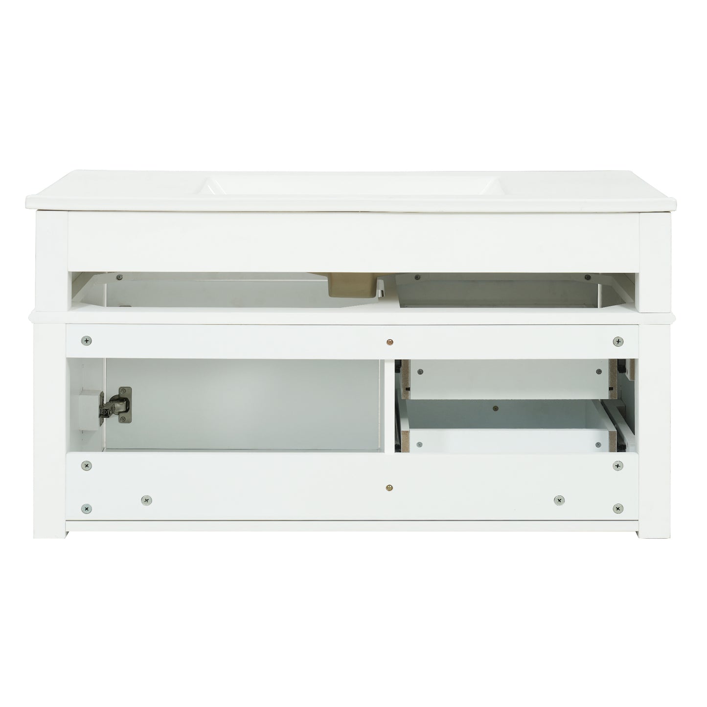 36-inch Wall Mounted Bathroom Vanity with Ceramic Sink & Drawers