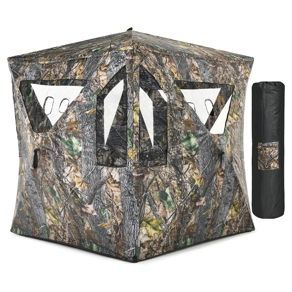 3-Person Portable Pop-Up Camouflage Hunting Blind with Tie-Downs