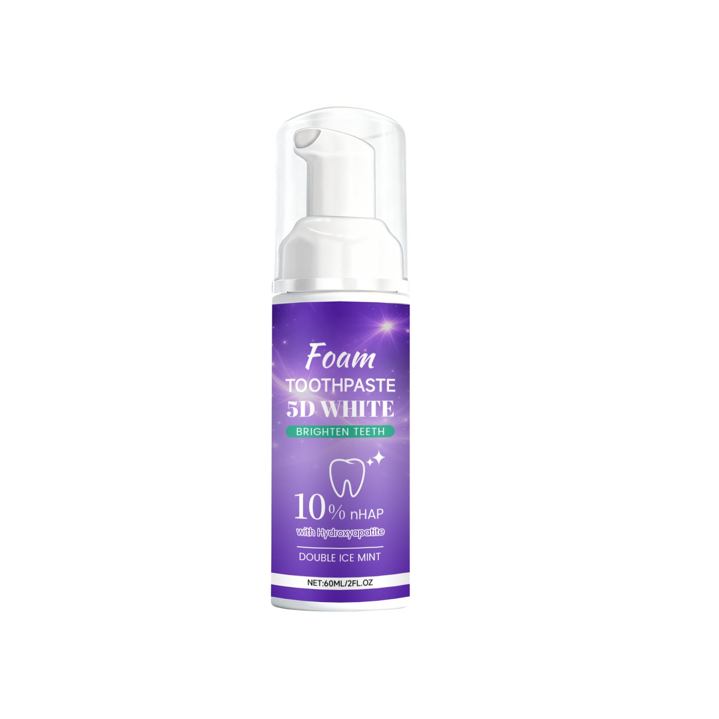 Brightening Foam Toothpaste 60ML - Gentle Whitening & Fresh Breath