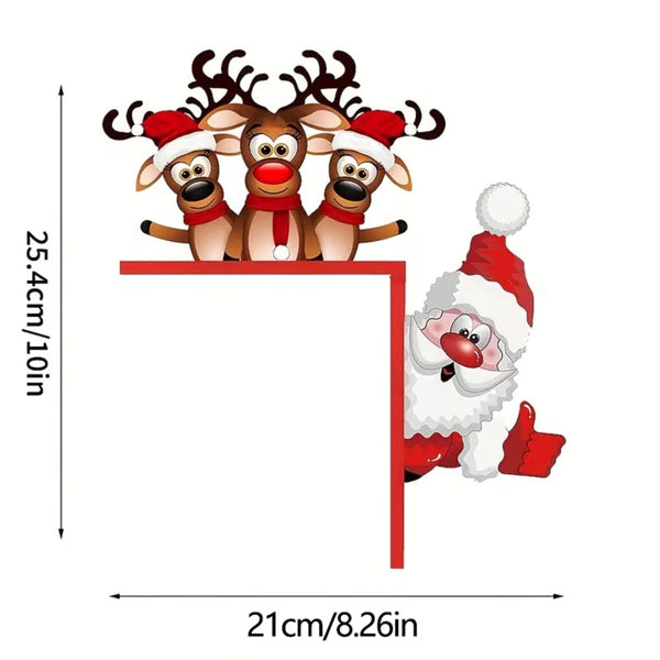 Waterproof Reindeer Christmas Door Hanger - Indoor/Outdoor Decor