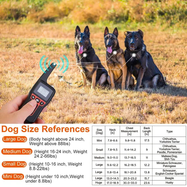 Waterproof Dog Training Collar with Beep Vibration & Shock 3280FT IP67
