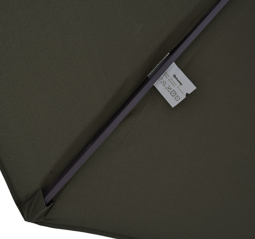 15ft Double-Sided Patio Umbrella with Crank - Gray