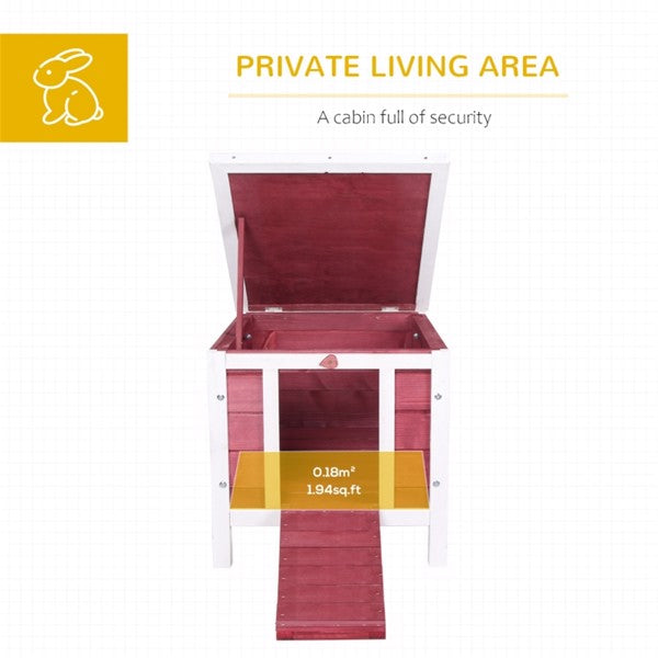 Outdoor Pet House for Small Dogs Rabbits Ducks Waterproof Fir Wood Red