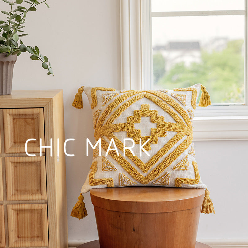 Geometric Tufted Throw Pillow Cover Nordic Style 45x45cm