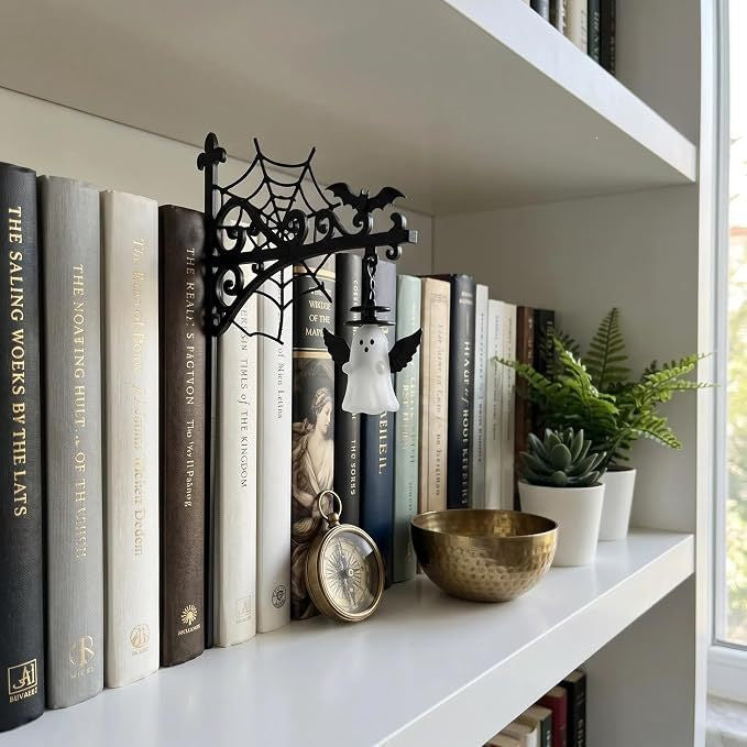 Library Bookshelf Lantern - Minimalist Metal Home Decor & Storage