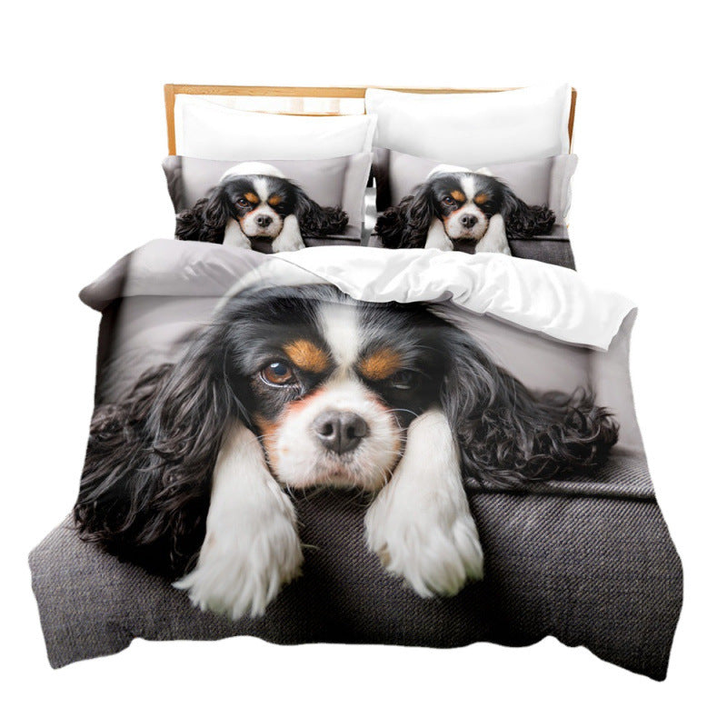 Pet Dog Bedding Set - 3 or 4 Piece Coral Fleece Bed Comforter & Pillowcase