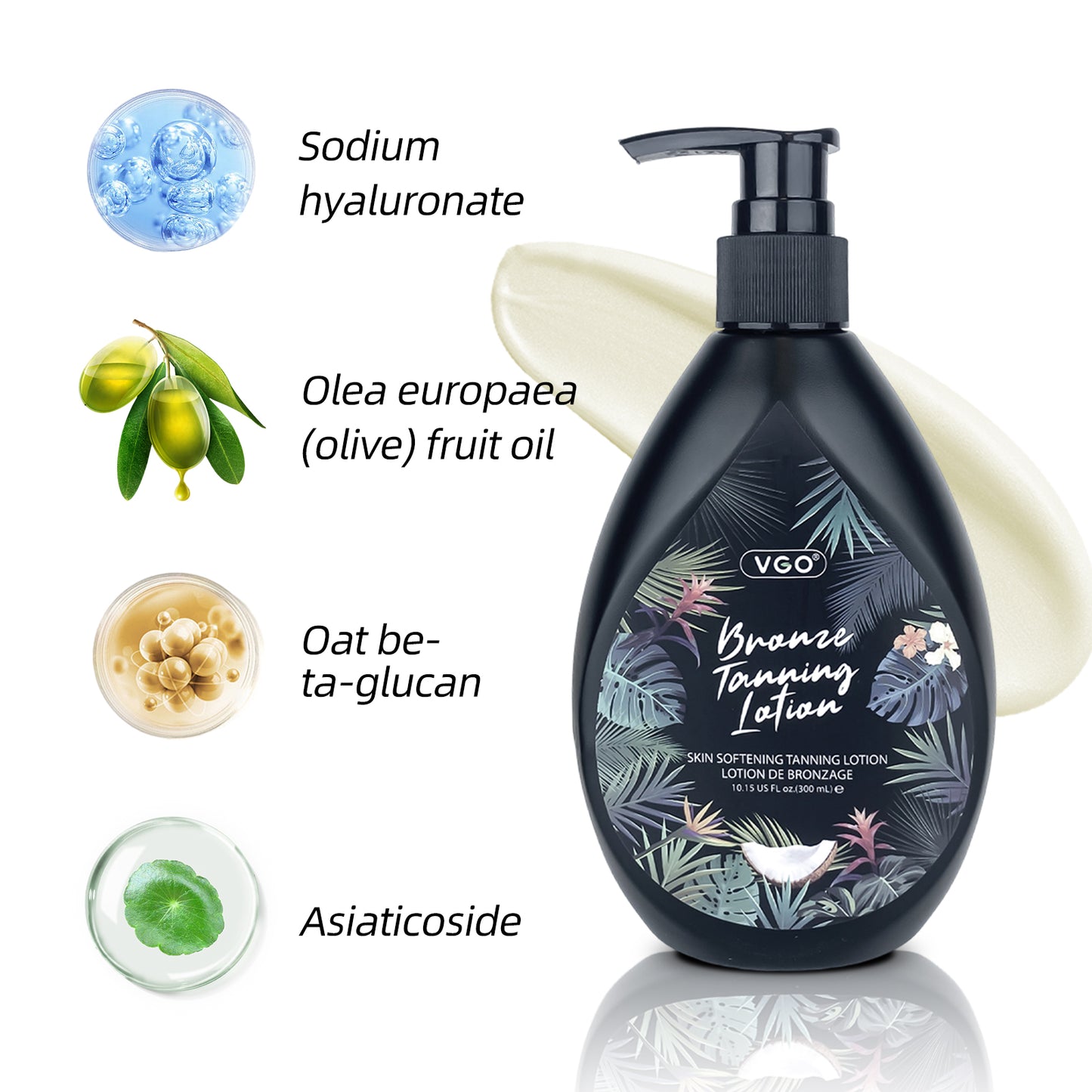 Sunless Bronzing Tanning Lotion - 300ml Moisturizing Coconut Formula