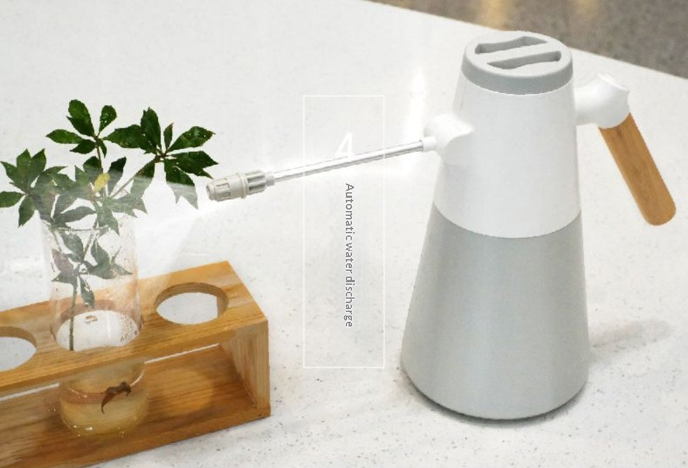Electric Garden Spray Bottle Watering Can 1.4L High-Pressure Waterer White