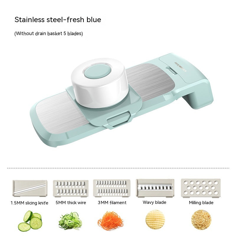 Multi-function Vegetable Chopper with Blades & Basket - Kitchen Grater for Potatoes & More