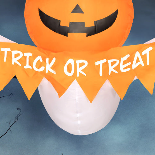 3.4ft Halloween Inflatable Ghost Window Sticker - Orange
