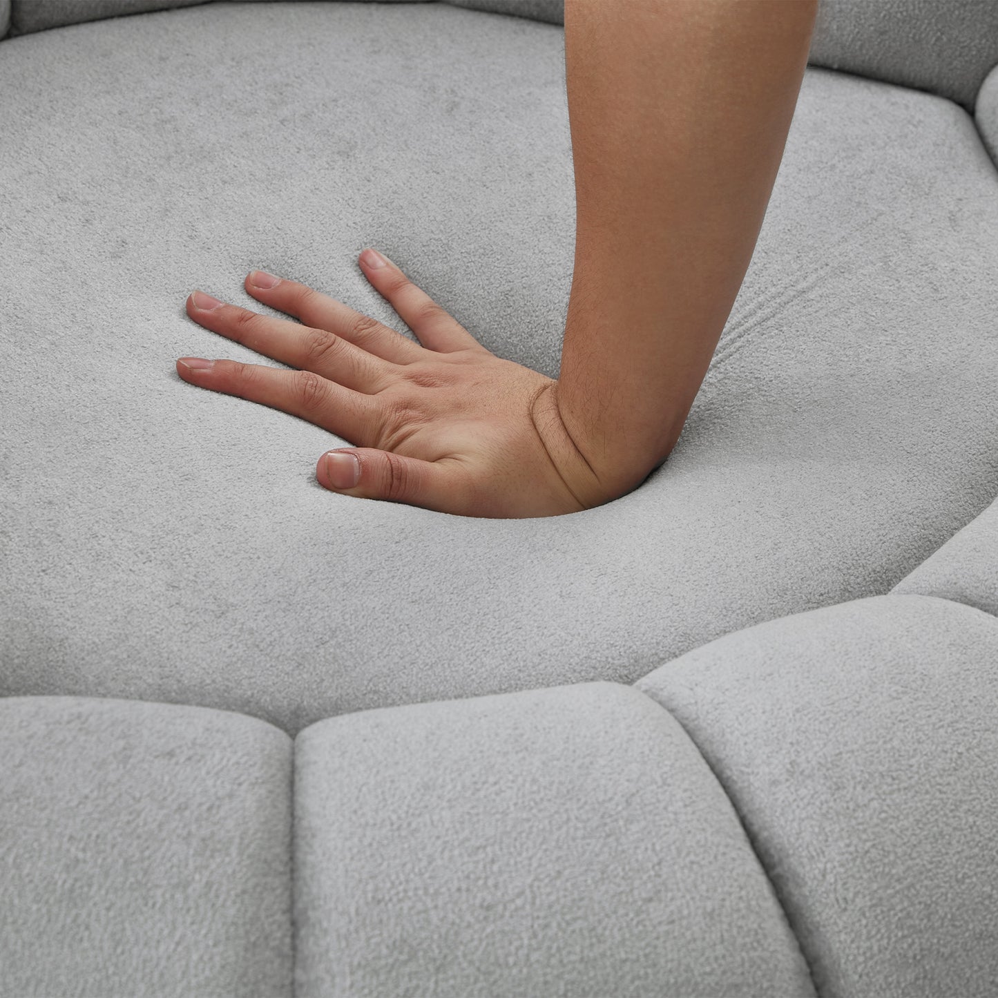 Grey 360° Swivel Accent Chair - Chenille Barrel Club Chair