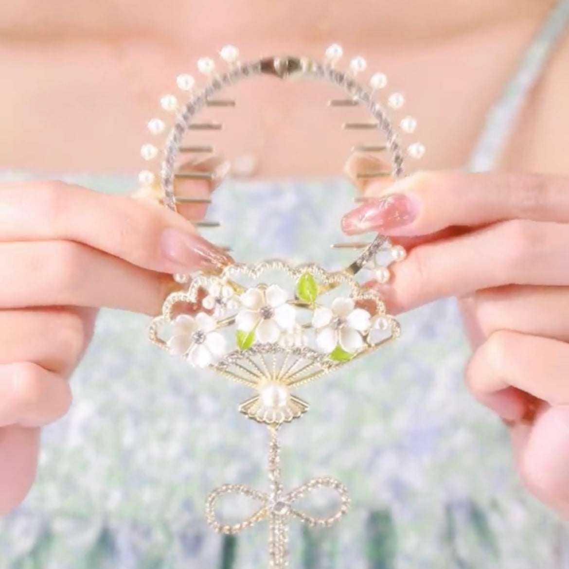 Gold Tassel Ball Hair Clip