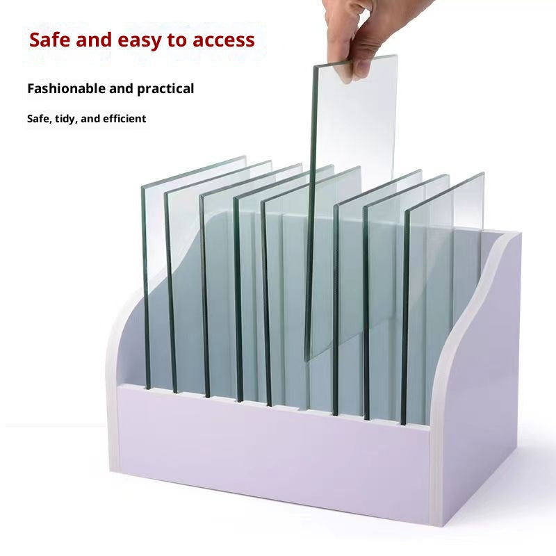 Solar Glass Display Stand with Infrared Testing Instrument Storage Rack - White
