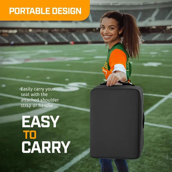 Portable Stadium Seat Cushion - Extra Thick 21x15 Inch with Pocket