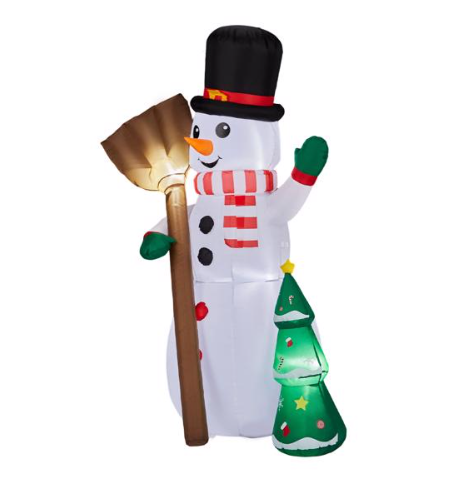 Christmas Inflatable Decoration - 6.2FT Snowman & Tree with LED Lights