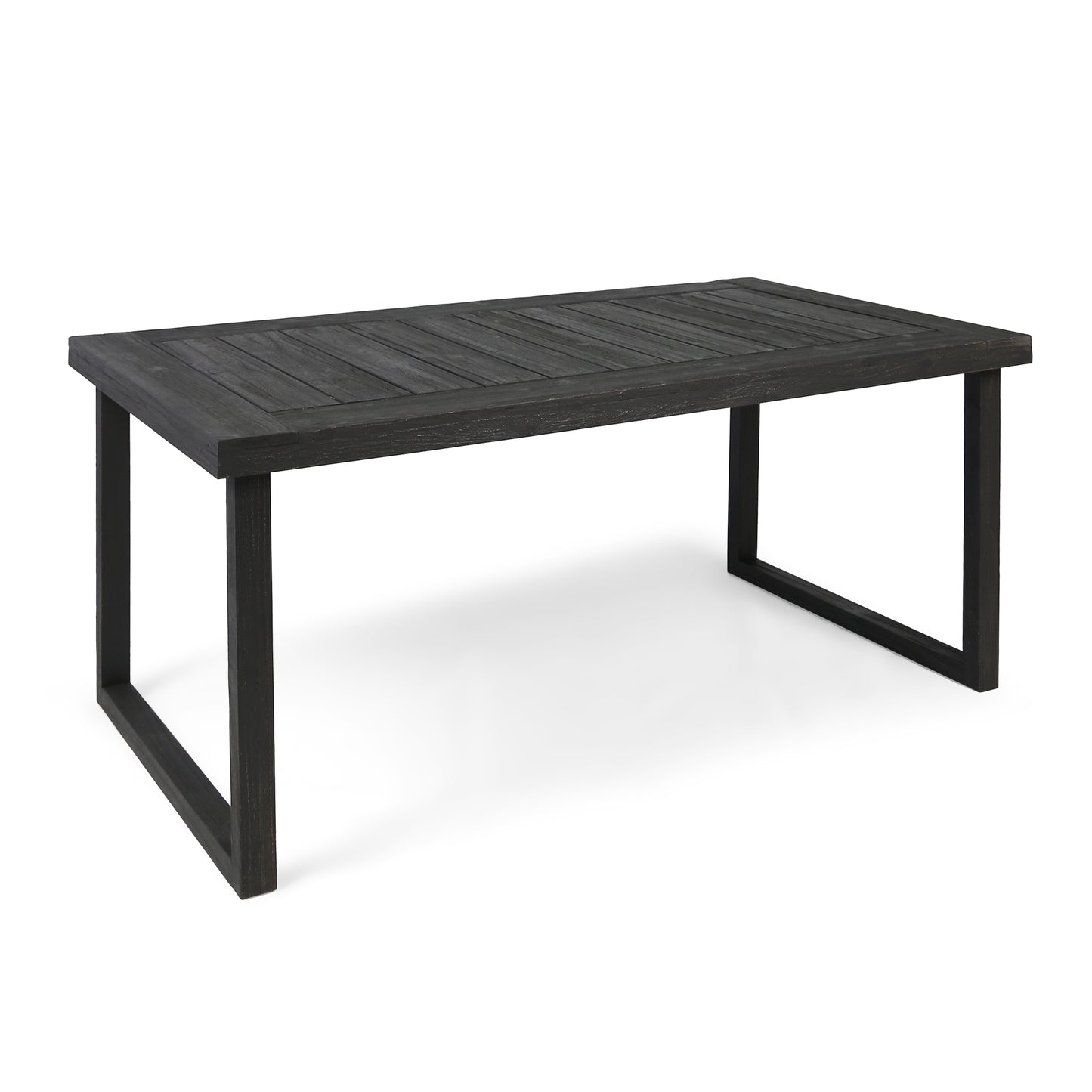 Outdoor 69" Acacia Wood Dining Table - Dark Gray Finish