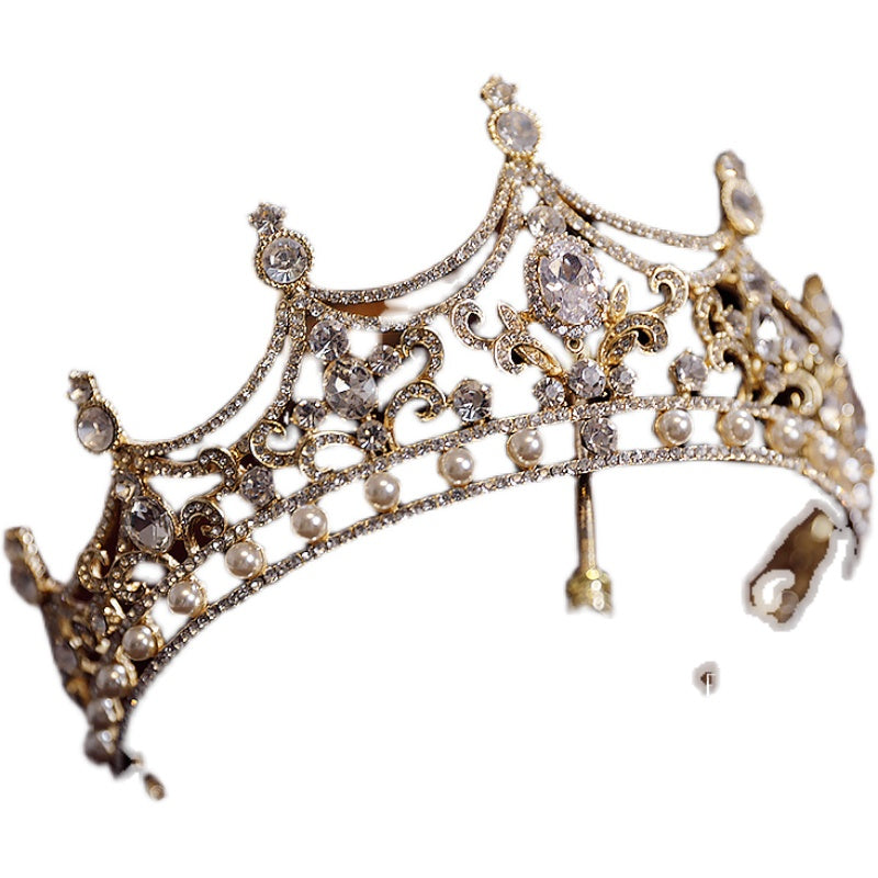Rhinestone Bride Crown Headwear - Silver