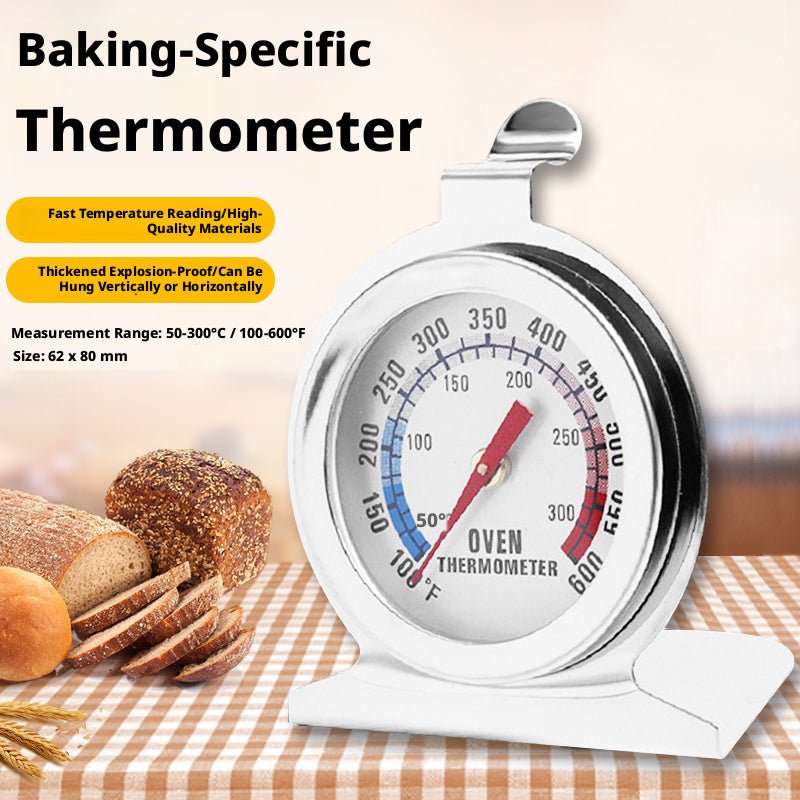 Oil Temperature Gauge - Silver 8cm Kitchen Cooking Tool - 1 Piece