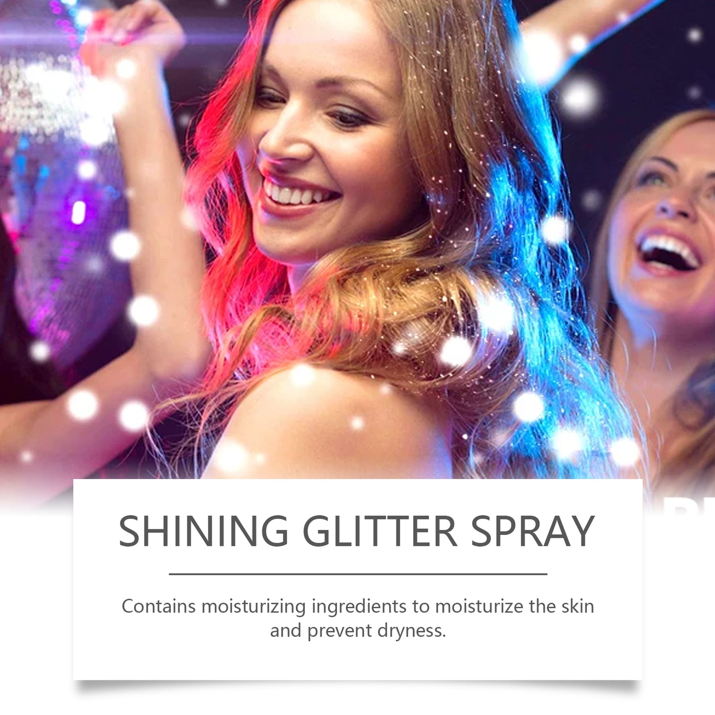 Stage Makeup Glitter Spray - Long-Lasting Shimmer for Face, Body & Hair