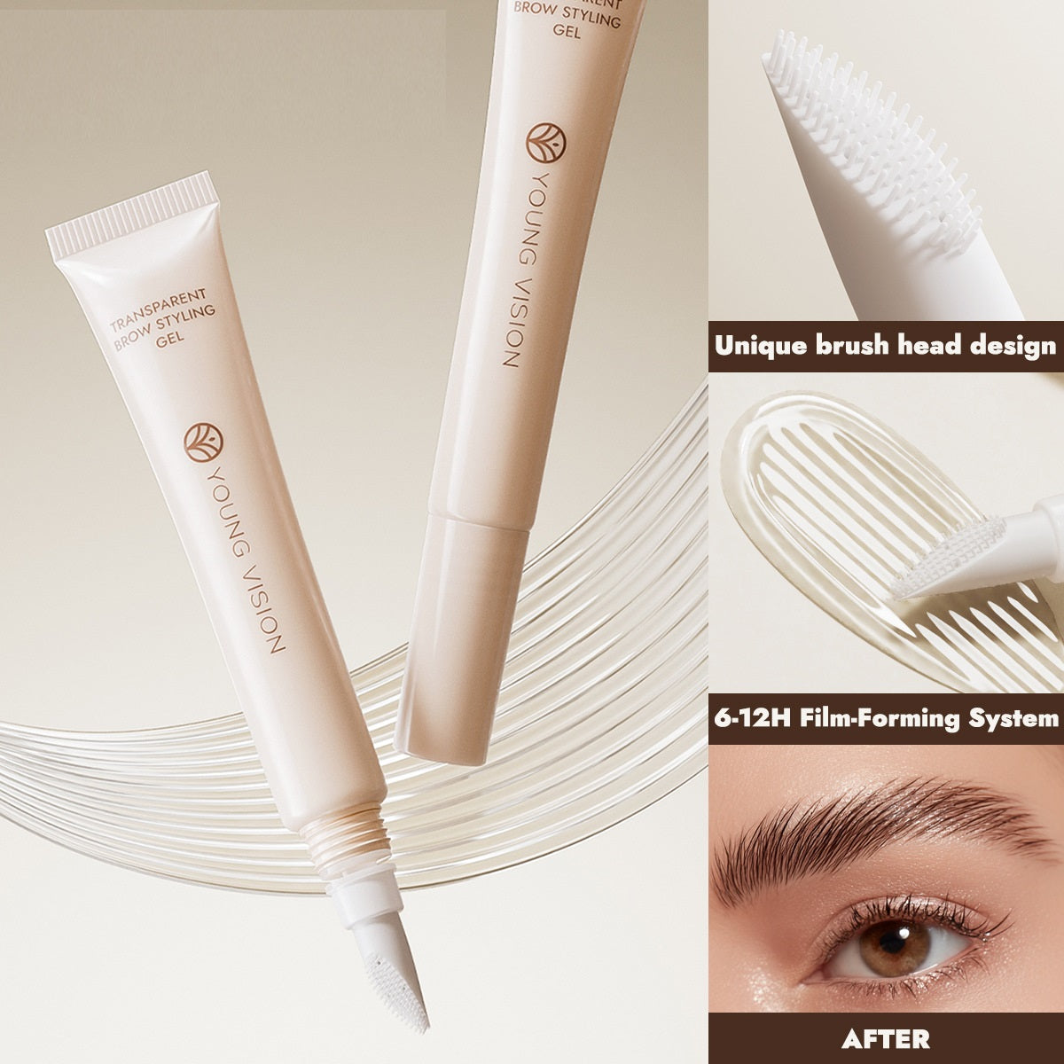 Transparent Eyebrow Gel - Clear, 10g, Waterproof, Portable Makeup