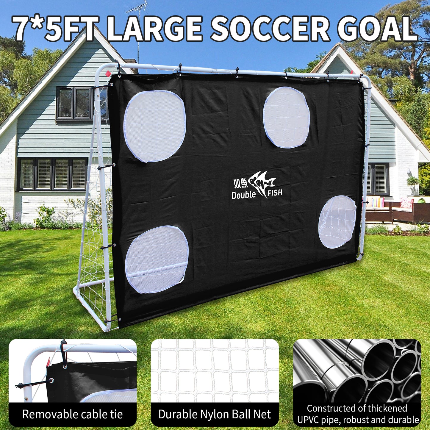 7.5ft x 5ft Soccer Goal - Professional Unisex Football Net