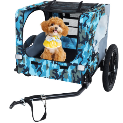 Heavy Duty Collapsible Pet Bike Trailer with All-Terrain Wheels & Universal Hitch