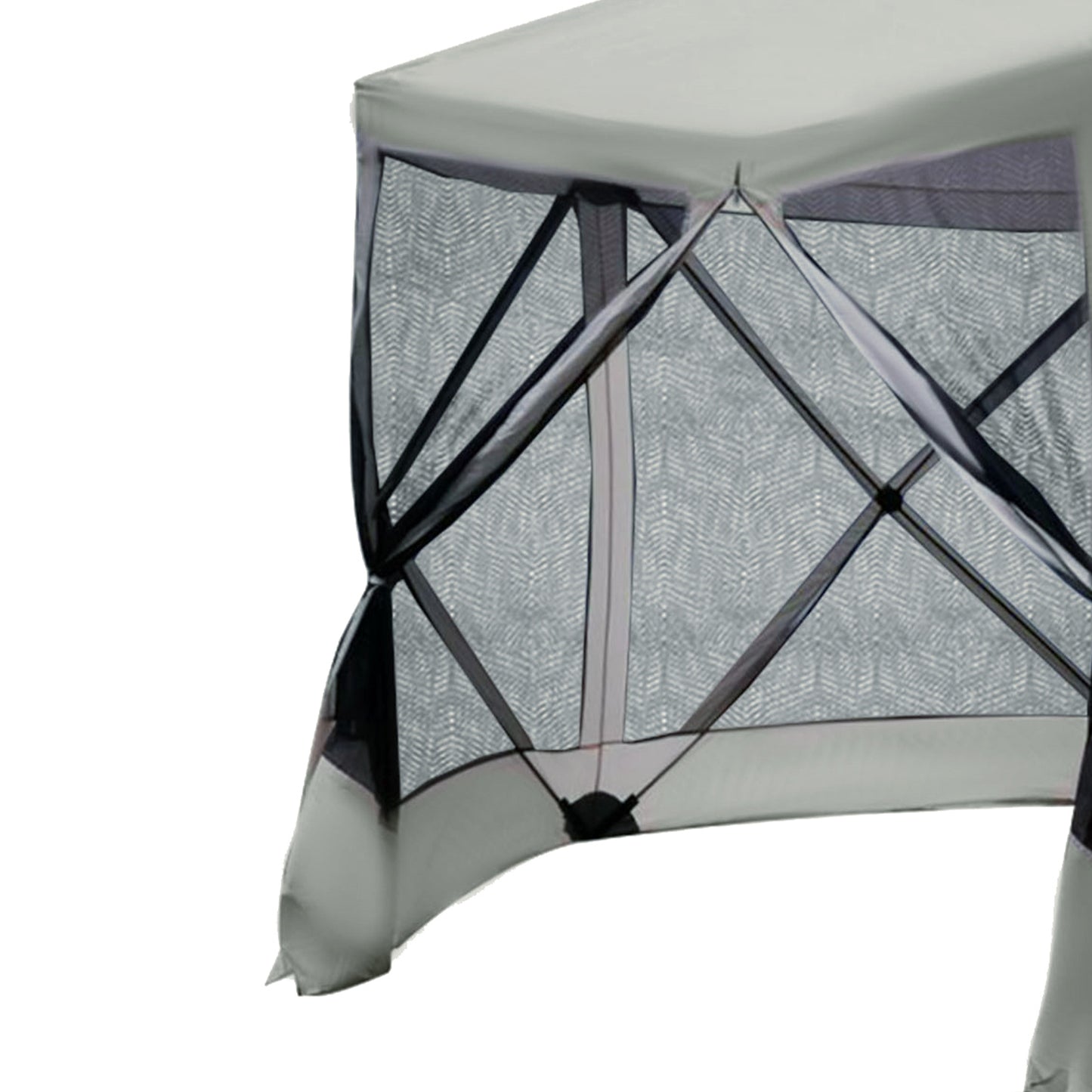12x12 Hexagon Pop Up Party Tent with Mesh Walls - Beige