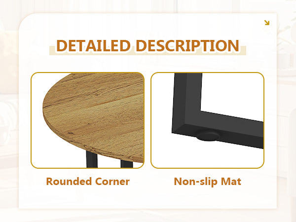 7-Piece Oval Dining Table Set, Fixed Wood Grain & Black Triamine