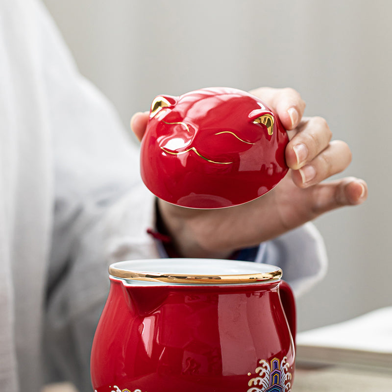 Portable Ceramic Teapot Set for Travel and Outdoor Use - Kitchen Drinkware