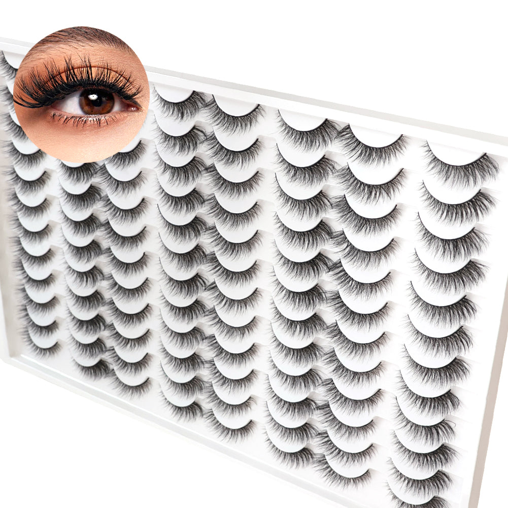 3D False Eyelashes - Multi-Layered Realistic Soft Black Lashes