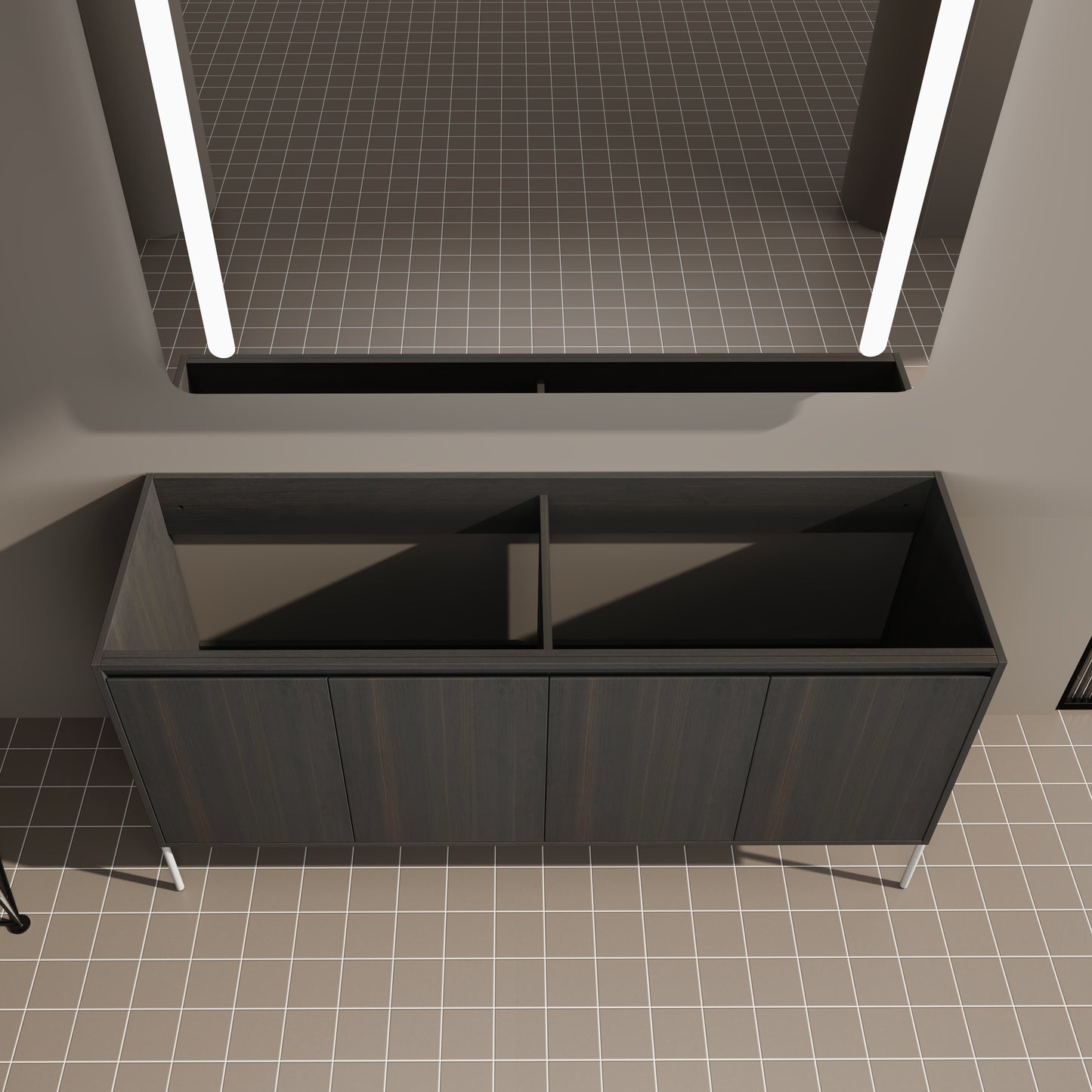60" Freestanding Bathroom Vanity with Soft Close Doors - Dark Oak