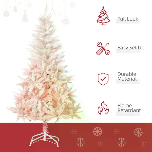 7ft Pink Christmas Tree with PVC Branches - Lush & Realistic